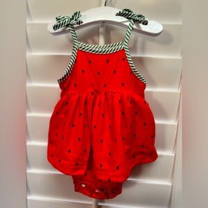 Baby Girl One Piece Strawberry Jumper-NEW-3/6Months